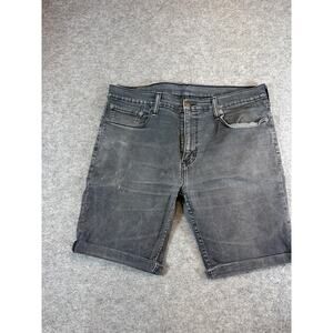 Levis Denim Jean Jorts Cargo Shorts Mens 32 Gray Carpenter Work Utility Baggy